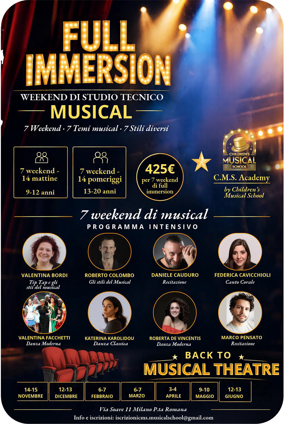 CMS Academy Weekend - Full immersion di studio tecnico del Musical